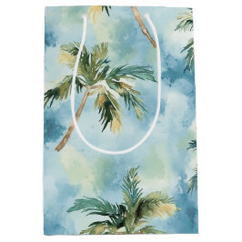 Blue Skies Tropical Island Palm Trees Birthday Mittlere Geschenktüte