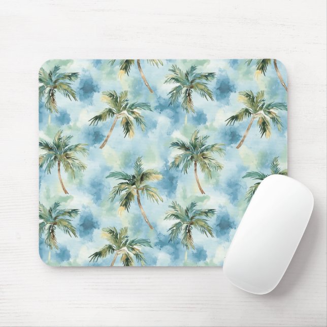Blue Skies Tropical Island Palm Trees   Mousepad (Mit Mouse)
