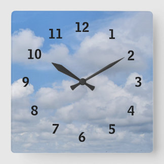 Blue Skies Wall Clock Quadratische Wanduhr