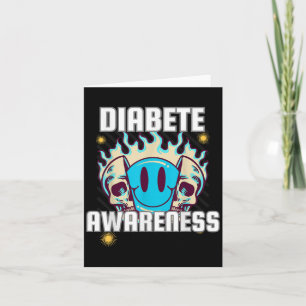 Blue Skull Smile Gesicht Diabete Monat Bewusstsein Karte