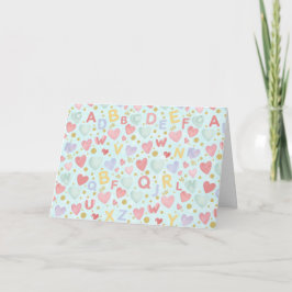 Blue Sky ABC & Watercolor Hearts Karte