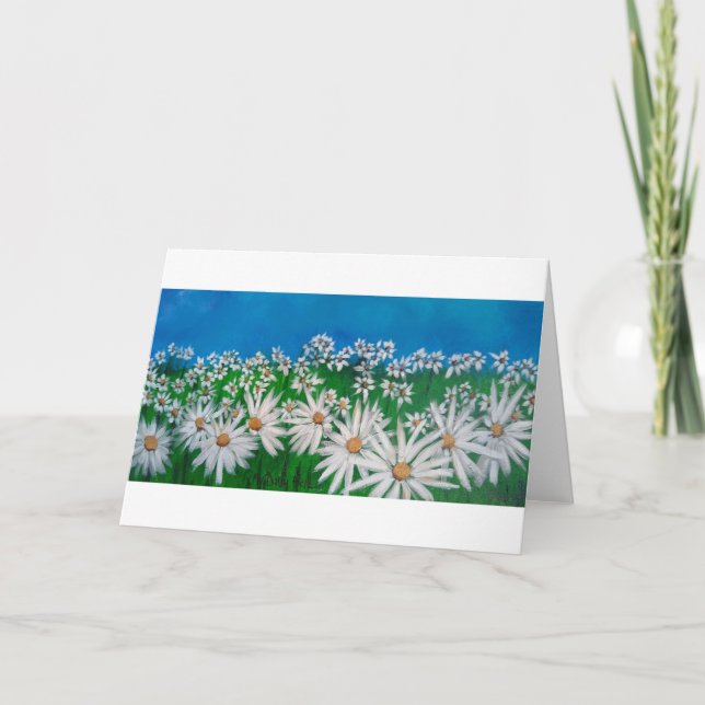 BLUE SKY AND DAISIES CARD KARTE (Vorderseite)