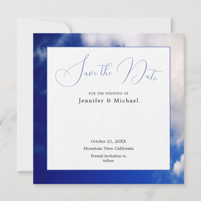 Blue Sky Art Fotografie Beruflich Minimalistisch Save The Date (Vorderseite)
