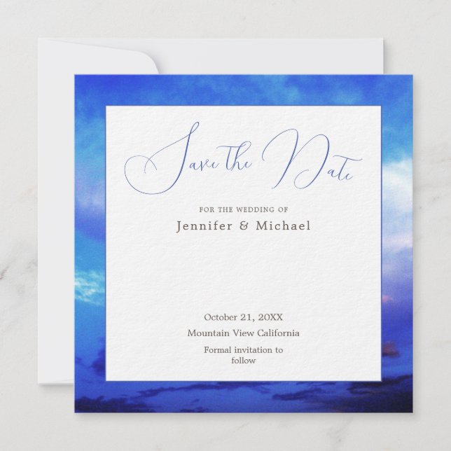Blue Sky Art Fotografie Beruflich Minimalistisch Save The Date (Vorderseite)