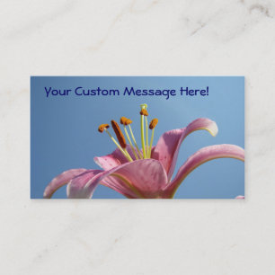 Blue Sky Business Cards Pink Lily Blume Floral Visitenkarte