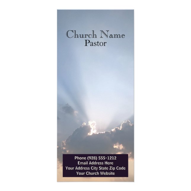 Blue Sky Church Bible Rack Card, Ministry Card Werbekarte (Vorne)