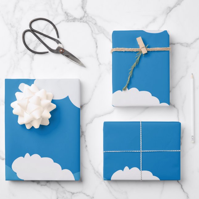 Blue Sky Cloud Geschenkpapier Set (Vorderseite)