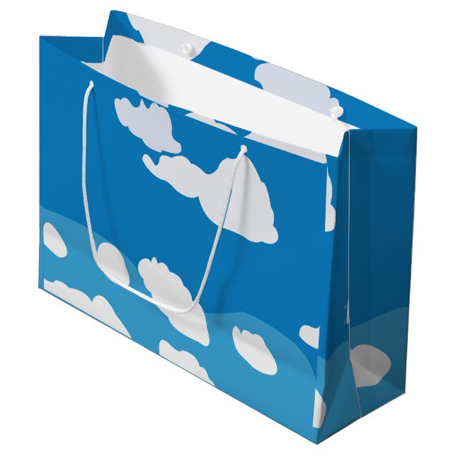 Blue Sky Cloud Große Geschenktüte (Vorderseite Schrägansicht)