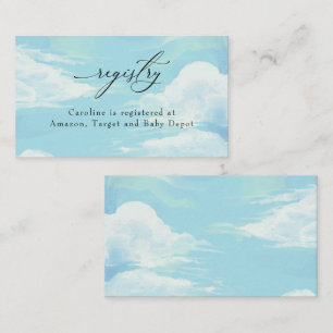 Blue Sky Clouds Baby Showregisterkarte Einsteckkar Visitenkarte