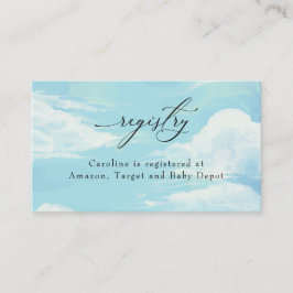 Blue Sky Clouds Baby Showregisterkarte Einsteckkar Visitenkarte