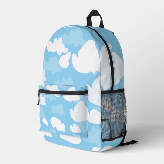 Blue Sky Clouds Bedruckter Rucksack (Rückseitige Ecke Rechts)