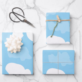 Blue Sky Clouds Geschenkpapier Set