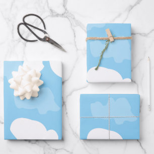 Blue Sky Clouds Geschenkpapier Set