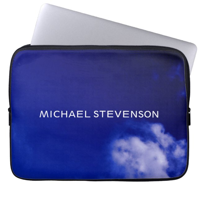 Blue Sky Einzigartig Chic Moderner Minimal Laptopschutzhülle (Vorderseite)