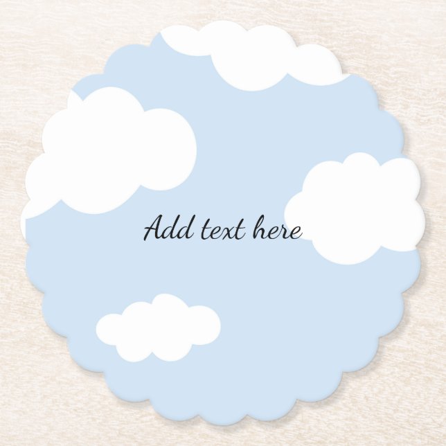 Blue Sky, Fluffy White Clouds Template Untersetzer (Vorderseite)