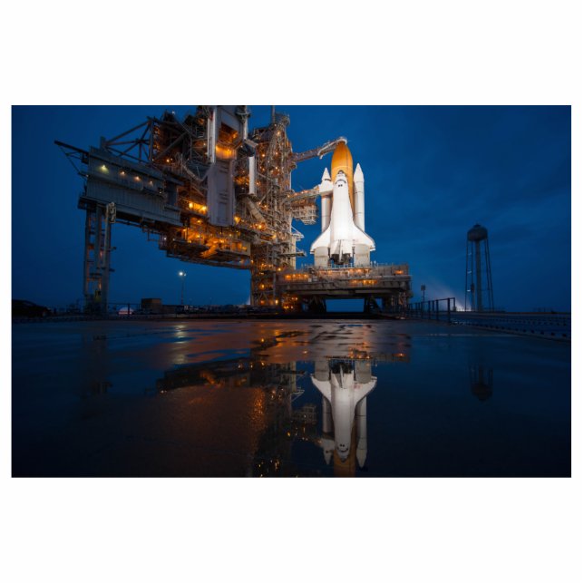 Blue Sky for Space Shuttle Atlantis Start Fotoskulptur Magnet (Vorne)