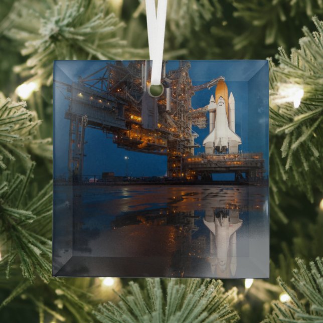 Blue Sky for Space Shuttle Atlantis Start Ornament Aus Glas (Insitu)