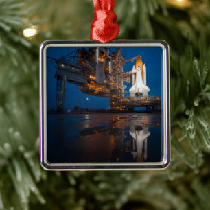 Blue Sky for Space Shuttle Atlantis Start Ornament Aus Metall