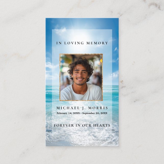 Blue Sky Funeral Prayer Card  Visitenkarte (Vorderseite)