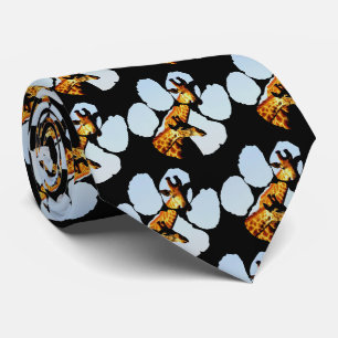 Blue Sky Giraffes Footprint Neck Tie Krawatte