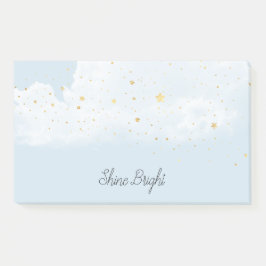 Blue Sky Gold Stars Post-it Klebezettel