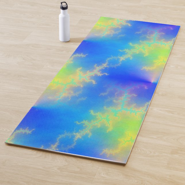 Blue Sky & Golden Yellow Lightning Bolts Yogamatte (Beispiel)