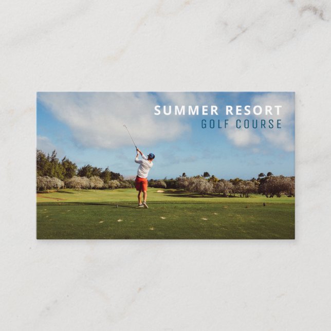 Blue Sky, Golf Club, Golfer, Golf Coach Visitenkarte (Vorderseite)