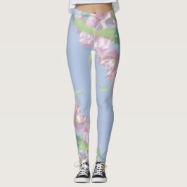 Blue Sky Green Pflanze Blätter Purple Flowers Leggings