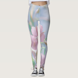 Blue Sky Green Pflanze Blätter Purple Flowers Leggings
