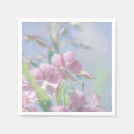 Blue Sky Green Pflanze Blätter Purple Flowers Serviette