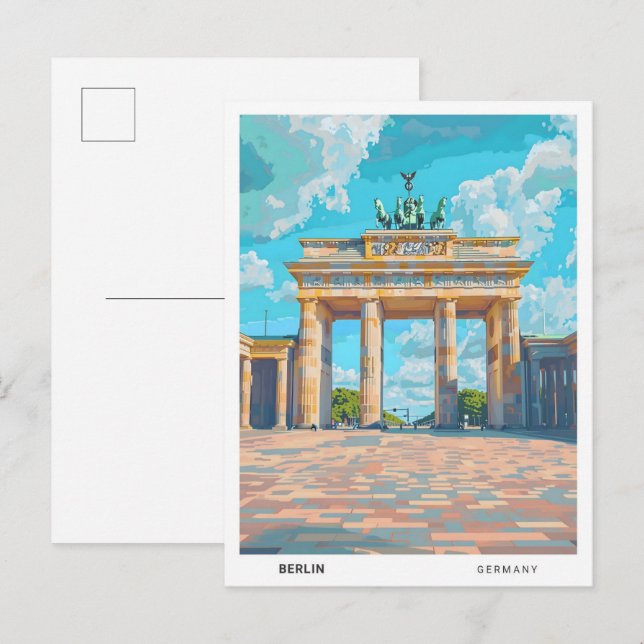 Blue Sky in Berlin Deutschland Vintage Travel Postkarte (Vorne/Hinten)