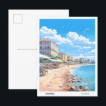 Blue Sky in Cannes France Vintage Travel Postkarte<br><div class="desc">Blue Sky in Cannes Frankreich Kunstmuseum Monte San Giorgio</div>