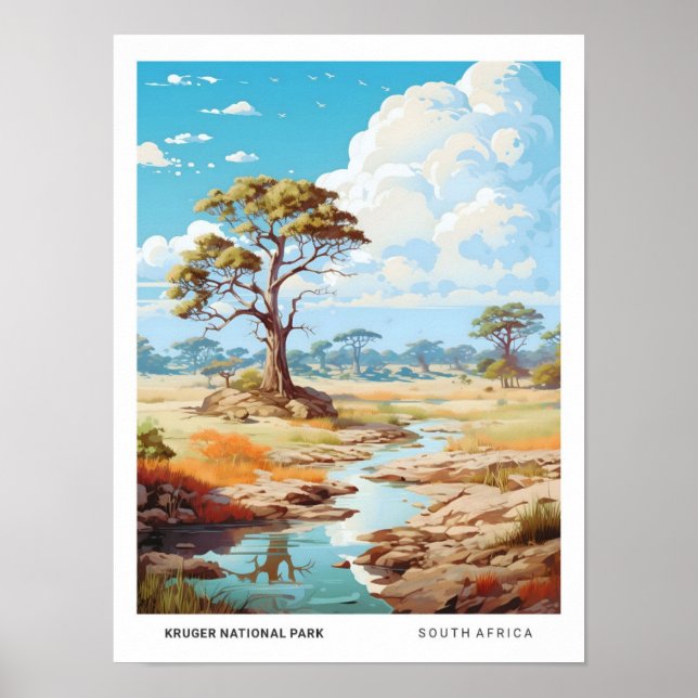 Blue Sky in Kruger Nationalpark Vintage Poster (Vorne)