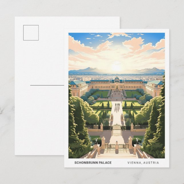 Blue Sky in Schonbrunn Palace Vienna Austria Postkarte (Vorne/Hinten)