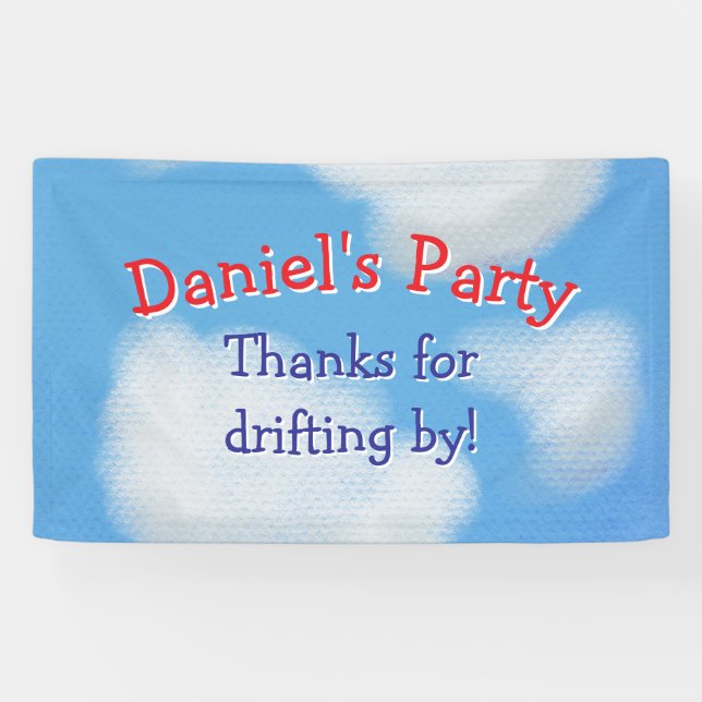 Blue Sky Kids Party Willkommensbanner Banner (Horizontal)