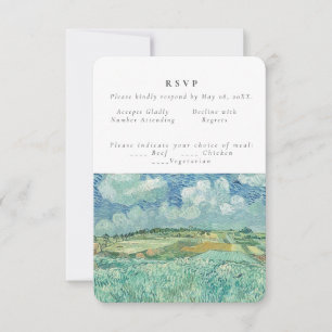 Blue Sky mit Green-field-Hochzeit RSVP Einladung