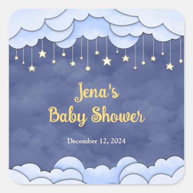 Blue Sky mit Haning Stars - Aufkleber (Vorderseite)