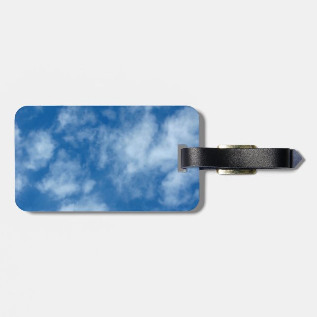 Blue Sky mit Wolken-Naturfotografie Gepäckanhänger (Rückseite horizontal)