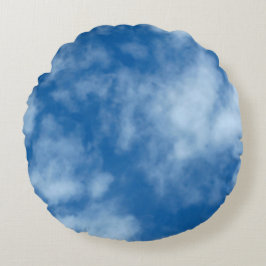 Blue Sky mit Wolken-Naturfotografie Rundes Kissen