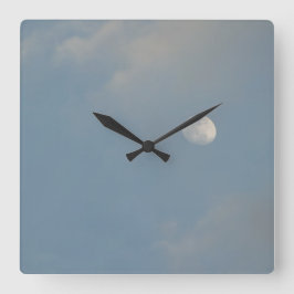 Blue Sky Moon Wall Clock Quadratische Wanduhr