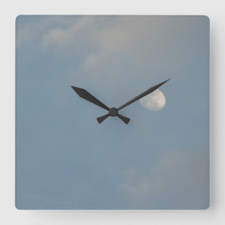 Blue Sky Moon Wall Clock Quadratische Wanduhr