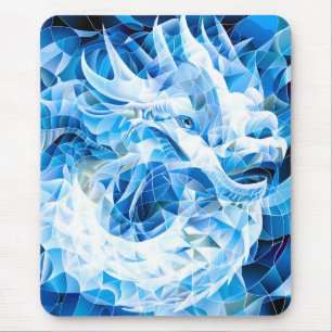 Blue Sky Mosaic Dragon Mousepad