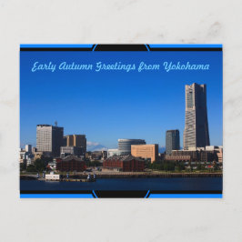 Blue Sky Mt Fuji Yokohama City Japan Gebäude Postkarte
