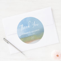 Blue Sky Painted Landscape Hochzeit Vielen Dank