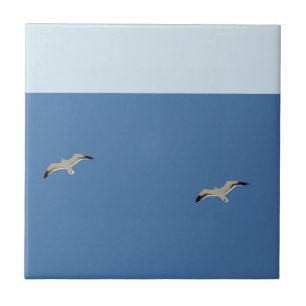 Blue Sky Seagulls Free Glide Flying Fliese
