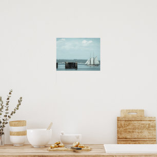 Blue Sky Segelboot-Abenteuer Fotografie Poster