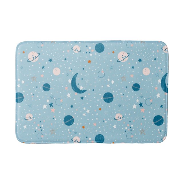 Blue Sky & Space Pattern Badematte (Vorderseite)
