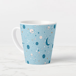 Blue Sky & Space Pattern Milchtasse