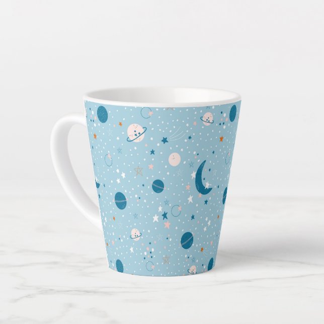 Blue Sky & Space Pattern Milchtasse (Linke Ecke)