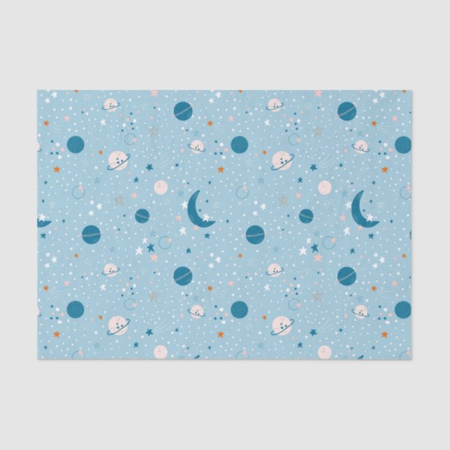 Blue Sky & Space Pattern Seidenpapier (Vorderseite)